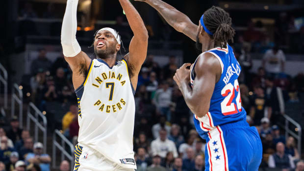 Indiana Pacers guard Buddy Hield Philadelphia 76ers